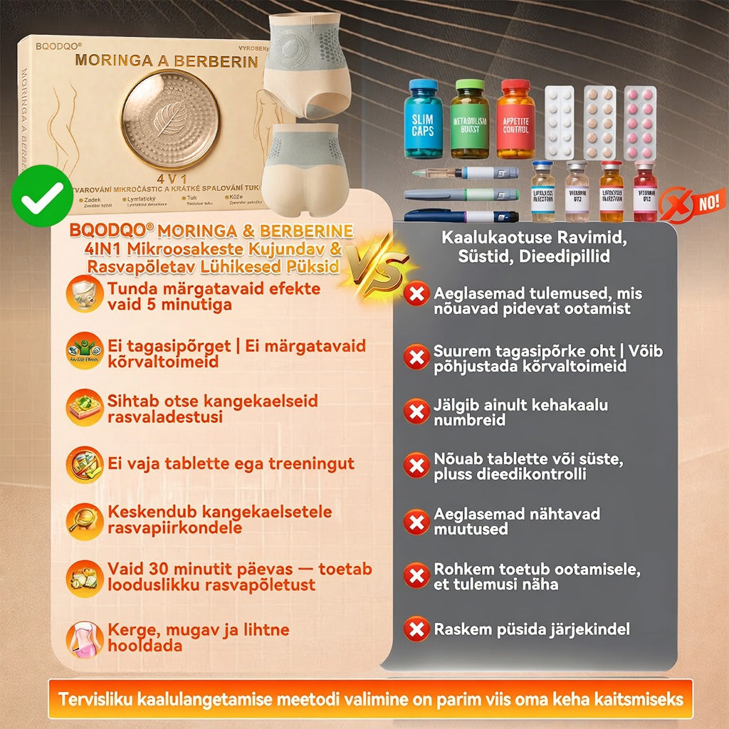 Ainult ametlik pood -70% 🔥 BQODQO® 👨‍⚕️4-in-1 šortsid – Salendab, toniseerib, põletab rasva  Moringa & berberiiniga | Nähtavad tulemused🍕